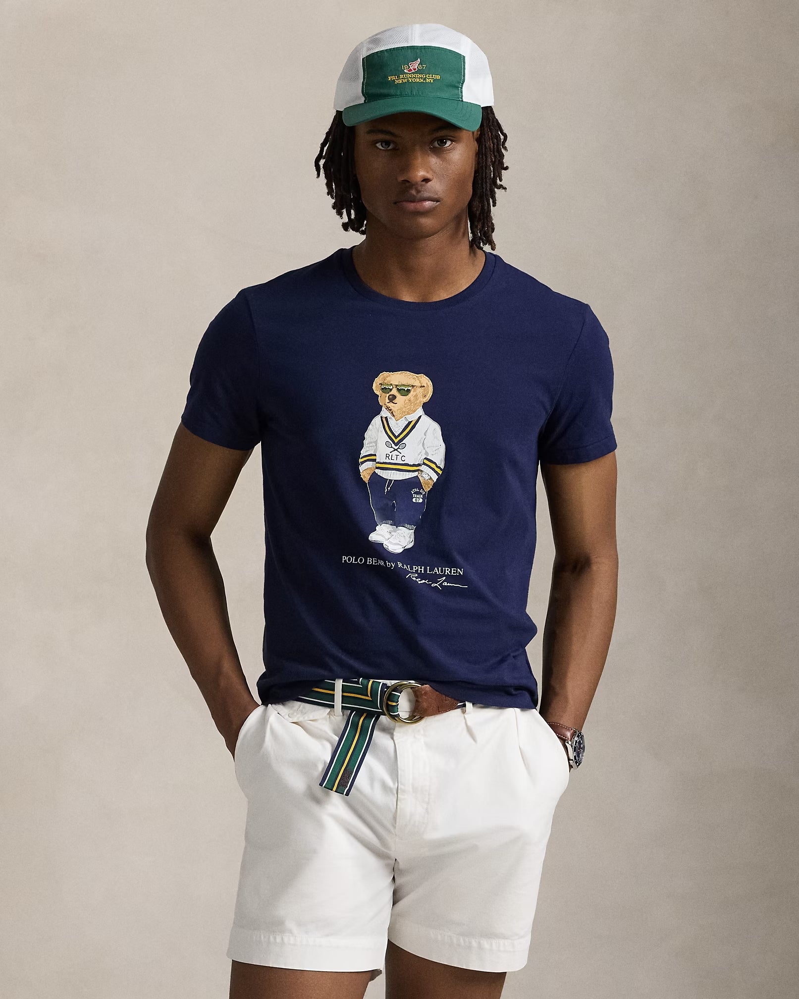 POLO RALPH LAUREN Men's Classic Fit Polo Bear Jersey T-Shirt Navy Heritage Icon Bear