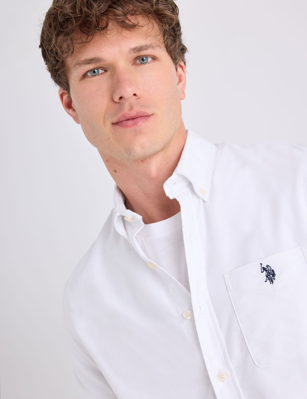 USPA Long Sleeve Stretch Oxford Shirt - HIPPO US Brands US. POLO ASSN