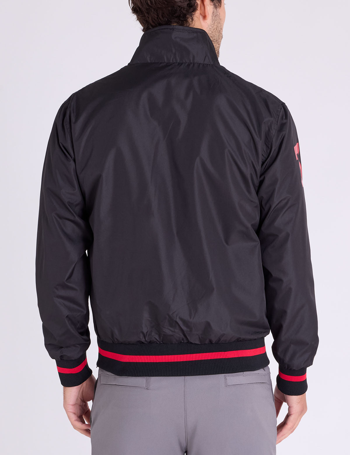 US. Polo Assn. Men’s Black Bomber Jacket with Red Accents - HIPPO US Brands US. POLO ASSN
