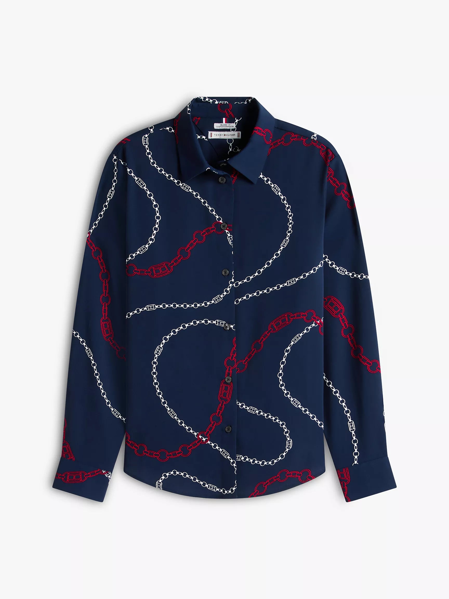 Tommy Hilfiger Relaxed Fit Chain Print Crepe Shirt
