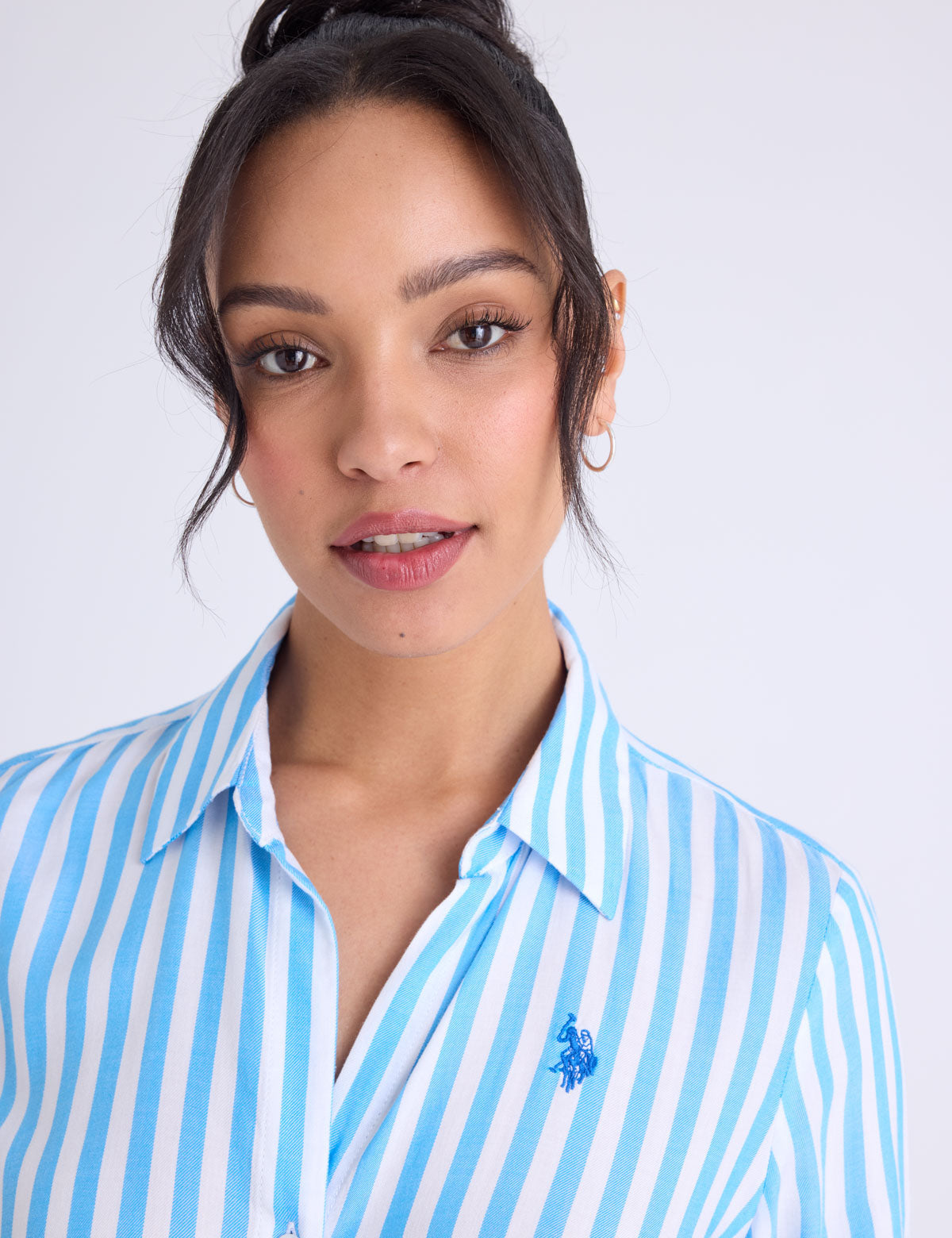US POLO ASSN LONG SLEEVE Y-NECK STRIPE SHIRT - HIPPO US Brands US. POLO ASSN