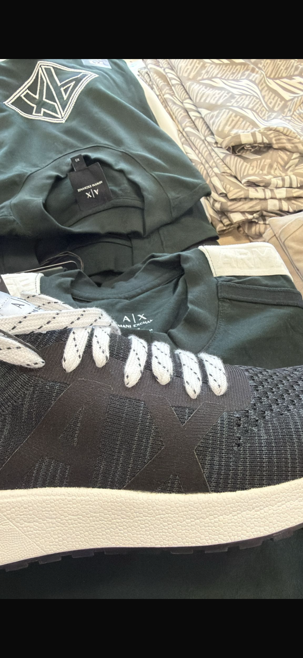 Armani Exchange Men's Black Trainers Polyester