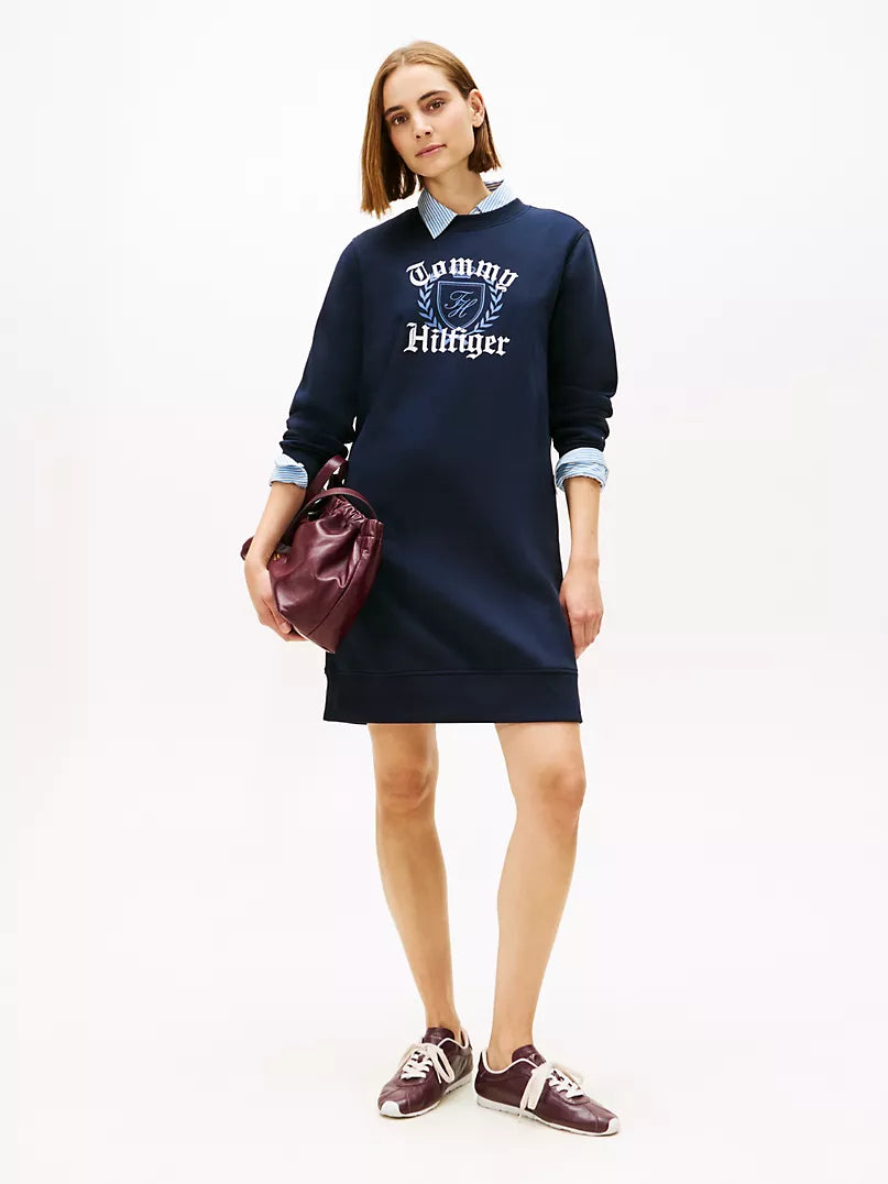 Tommy Hilfiger Varsity Crest Fleece Sweatshirt Dress - HIPPO US Brands Tommy Hilfiger