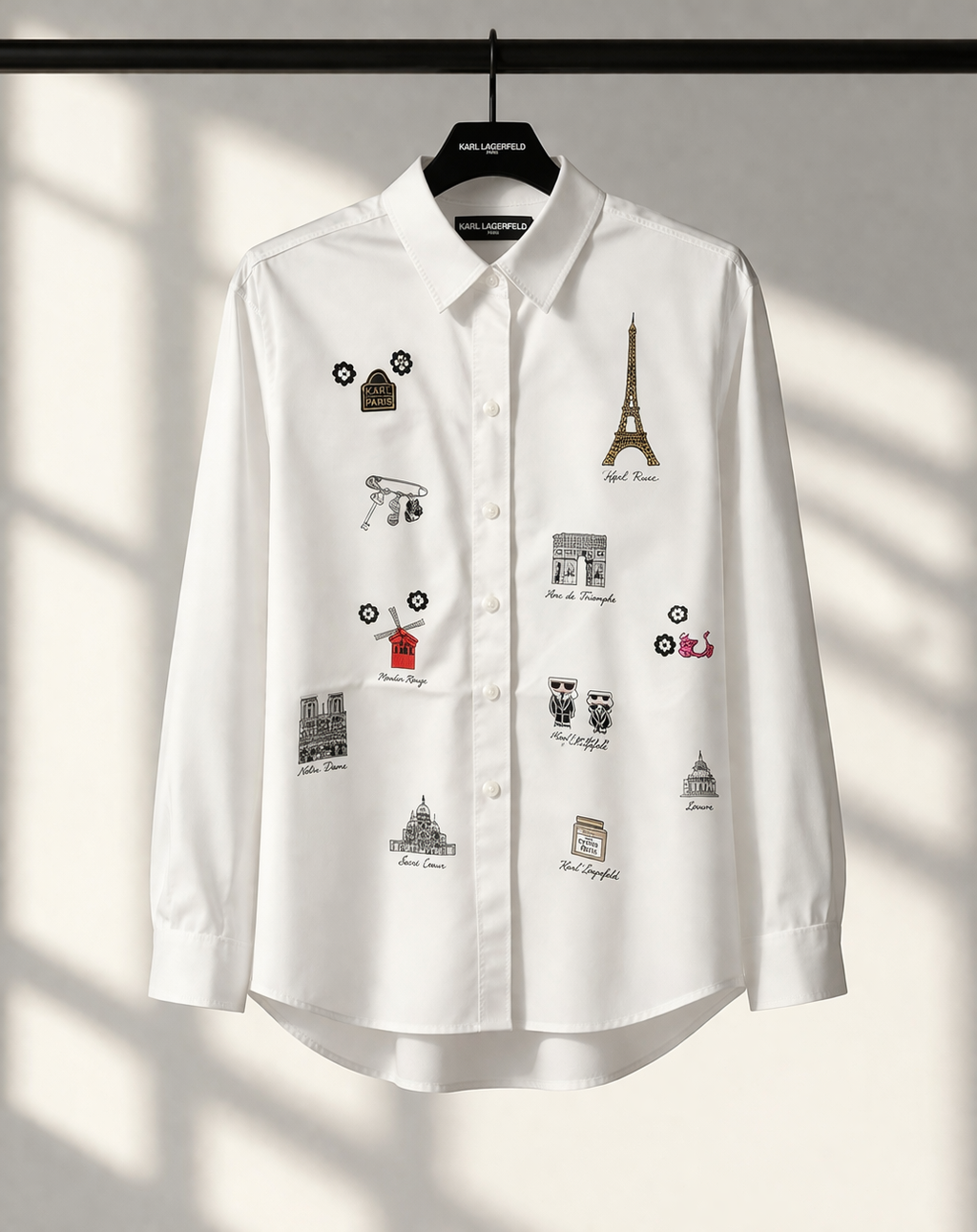 Karl Lagerfeld Paris Women's Iconic Motif Shirt - HIPPO US Brands Karl Lagerfeld Paris