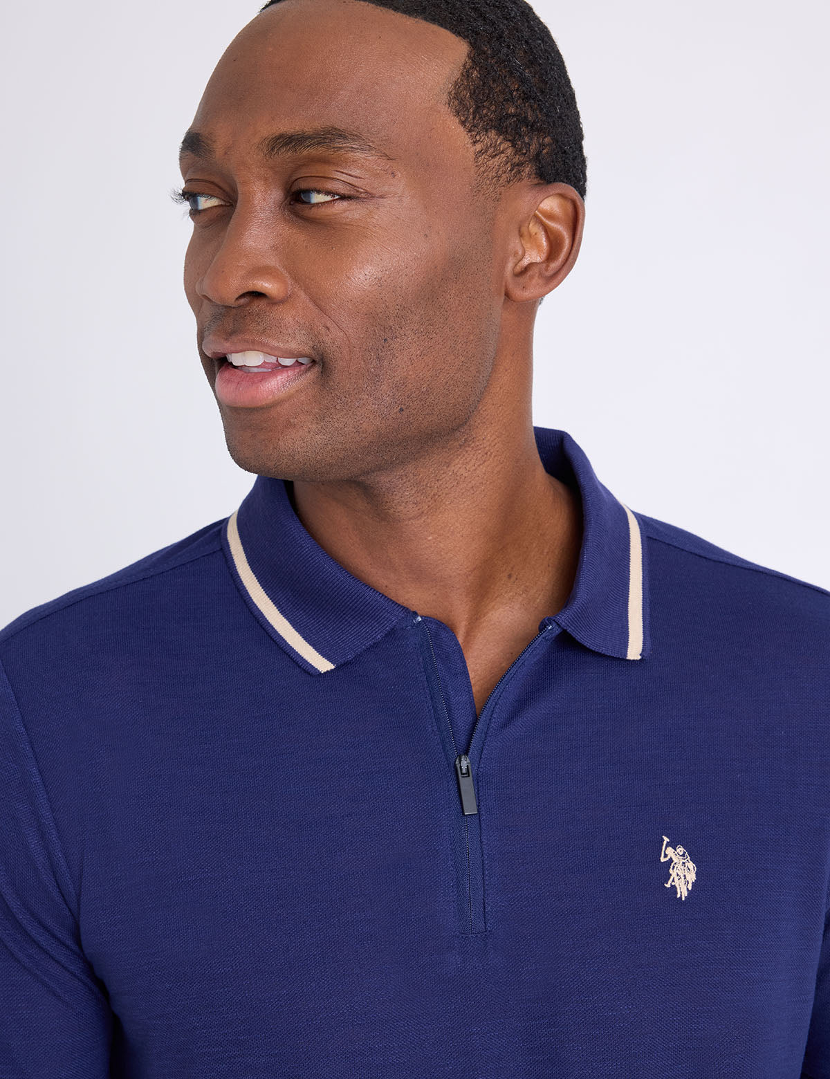USPA White Lable Slub Pique Polo Shirt With Rib Waist