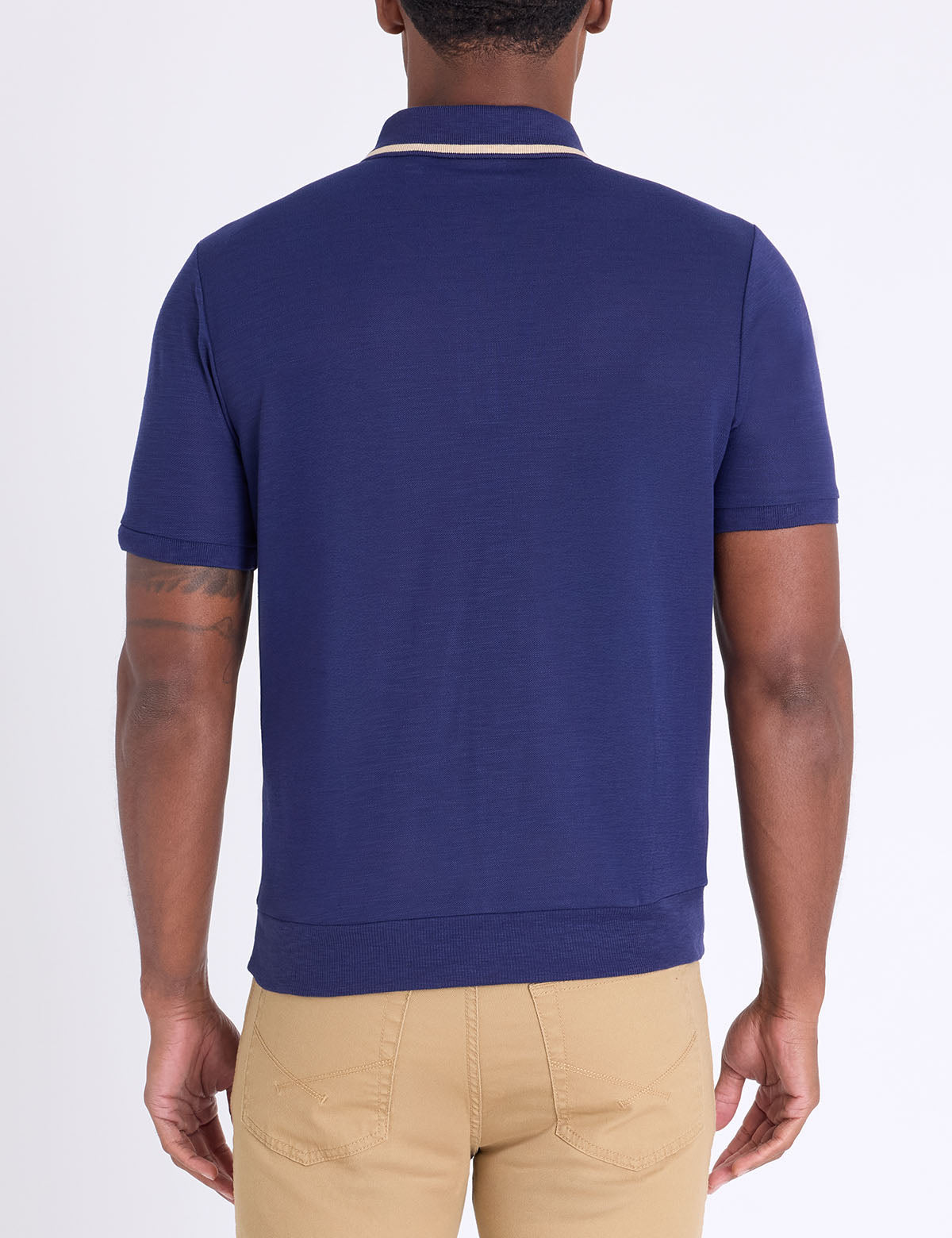 USPA White Lable Slub Pique Polo Shirt With Rib Waist