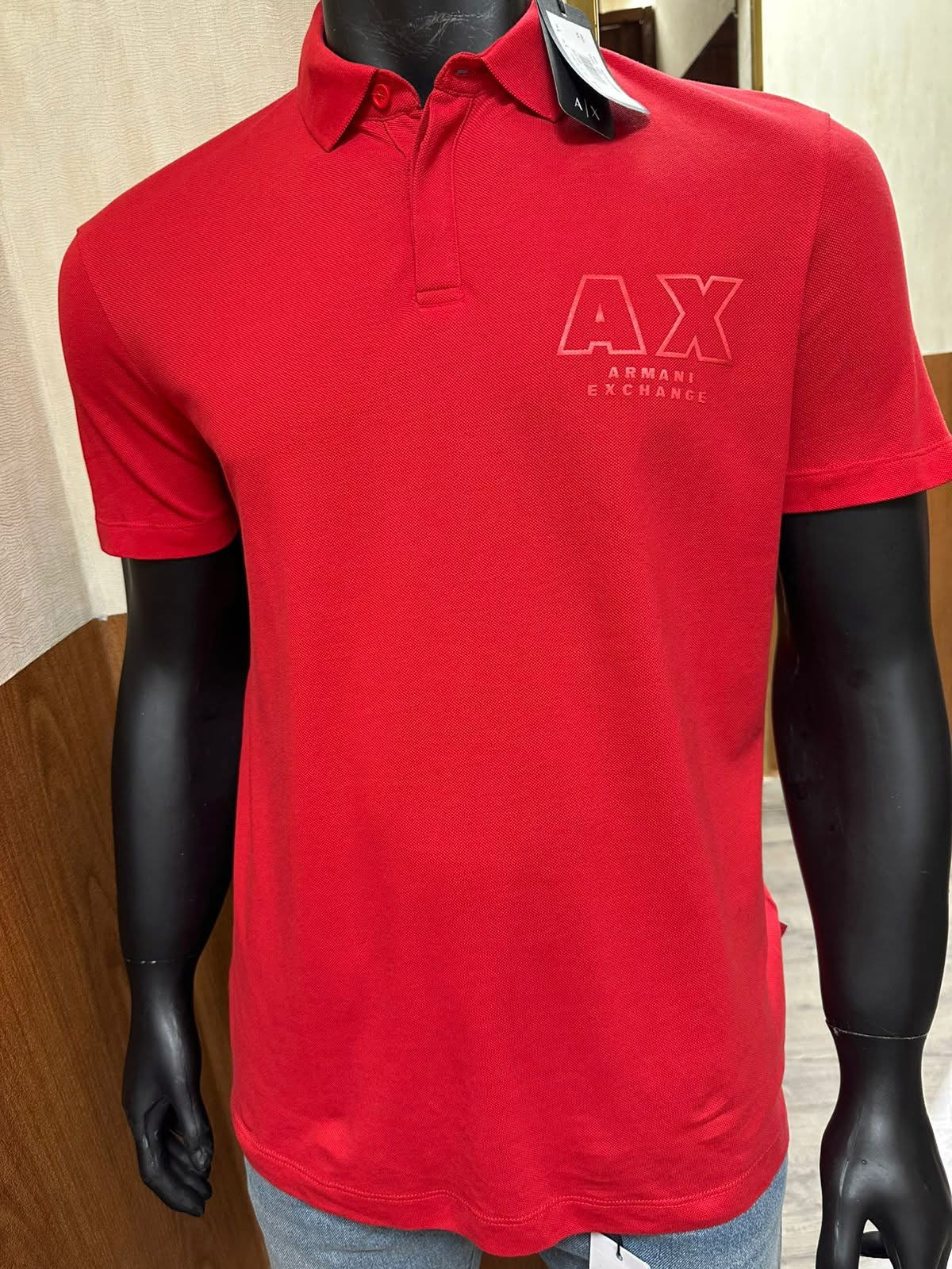 A｜X ARMANI EXCHANGE Men's Regular Fit Shiney Logo Polo
