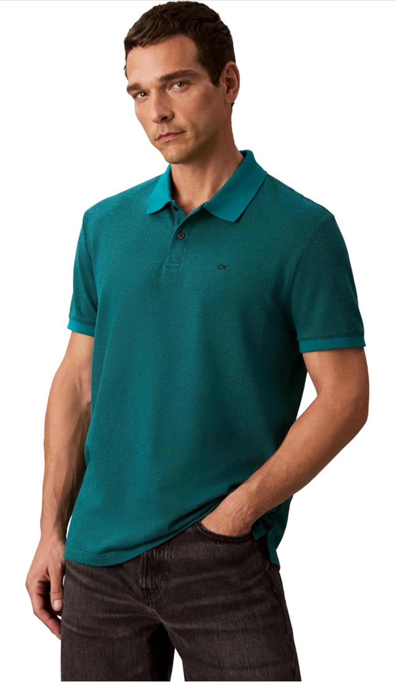 Calvin Klein Men's Jacquard Refined Polo