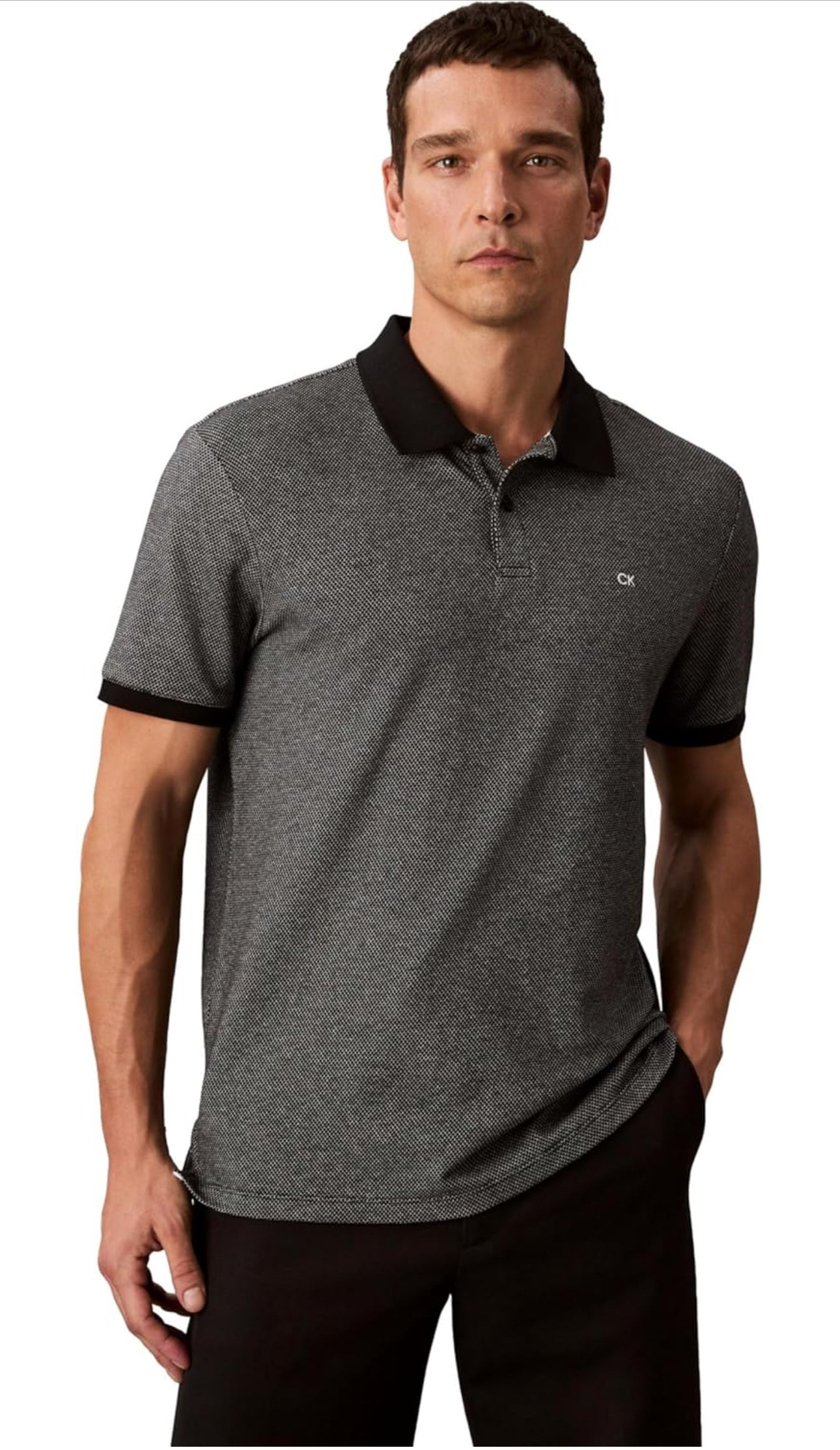 Calvin Klein Men's Jacquard Refined Polo