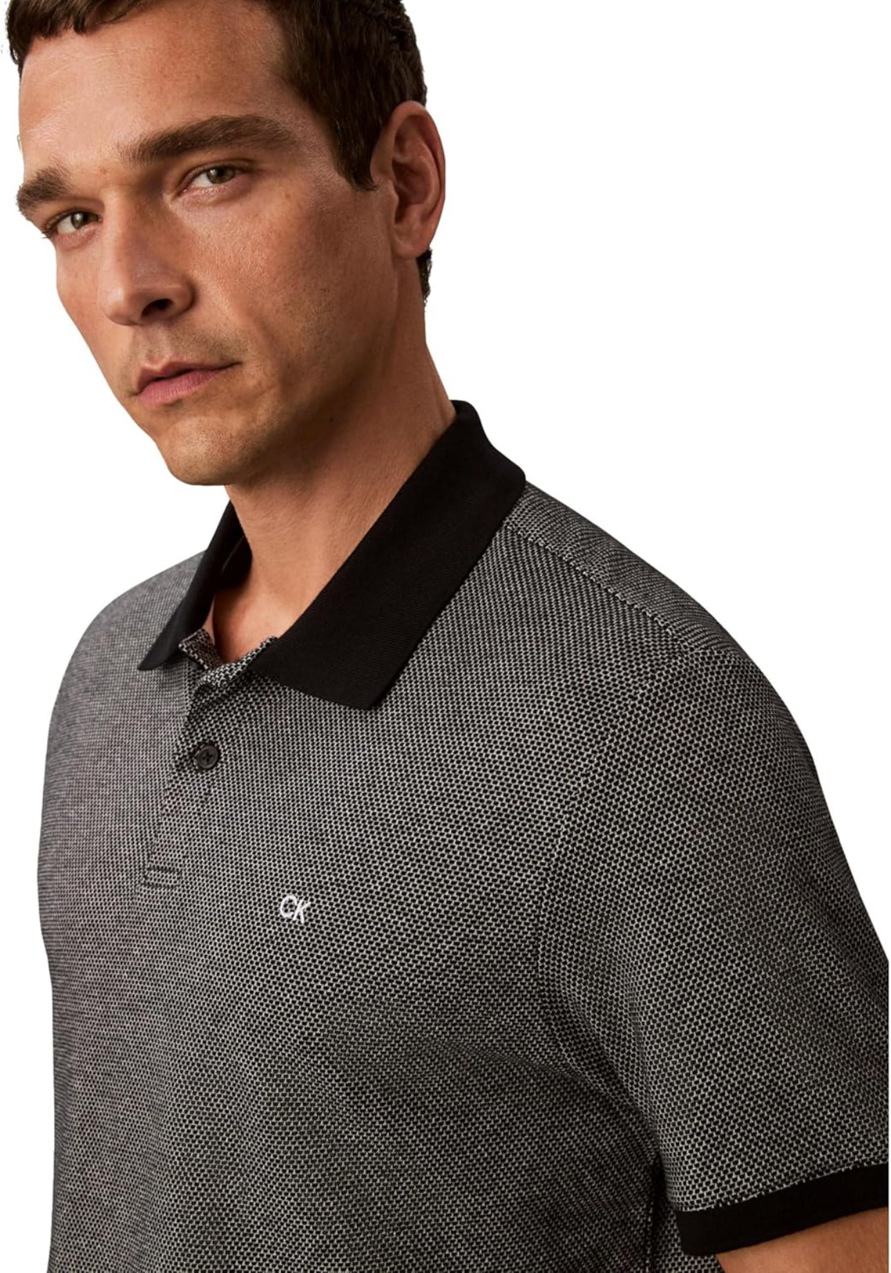 Calvin Klein Men's Jacquard Refined Polo