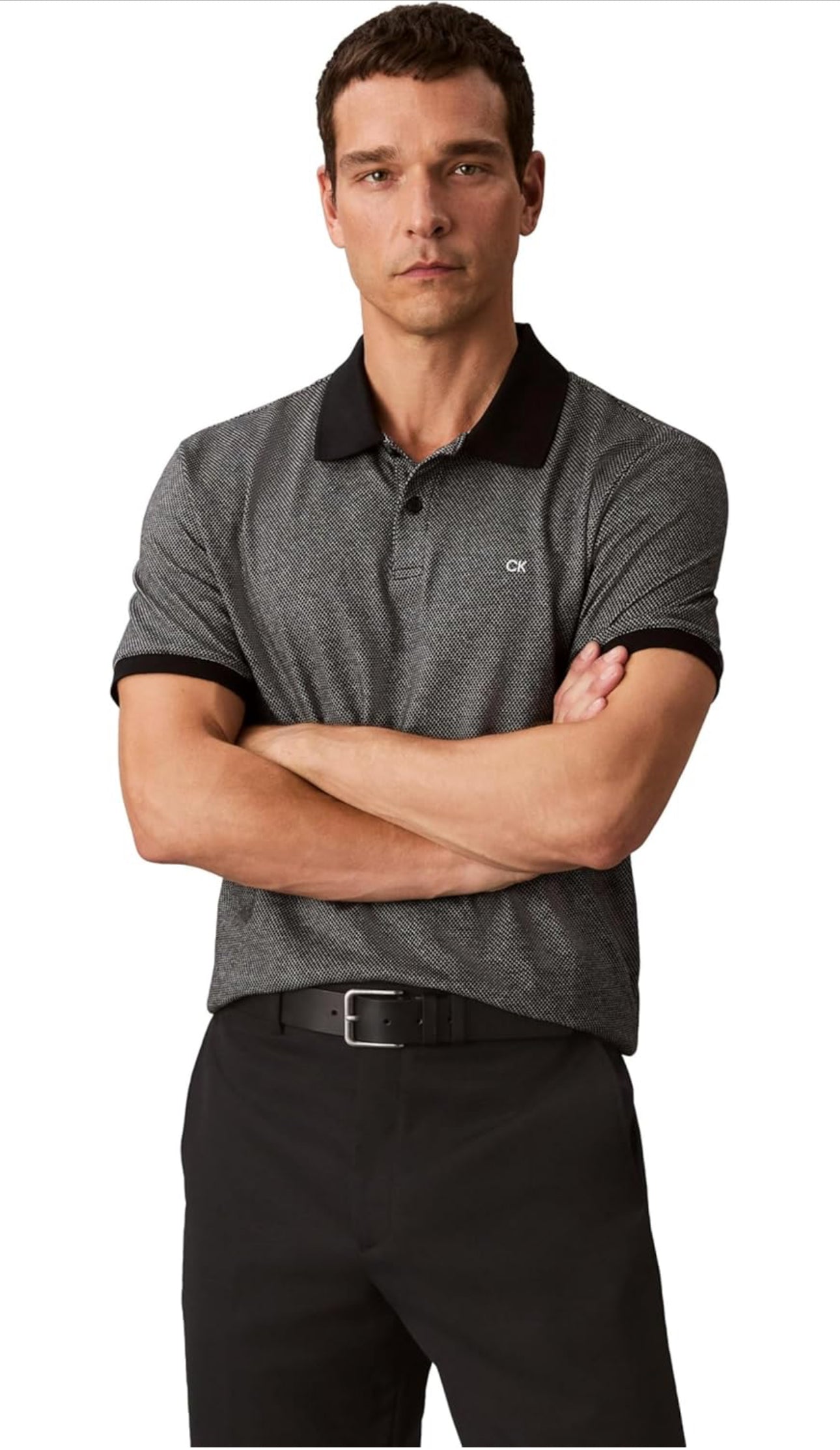 Calvin Klein Men's Jacquard Refined Polo