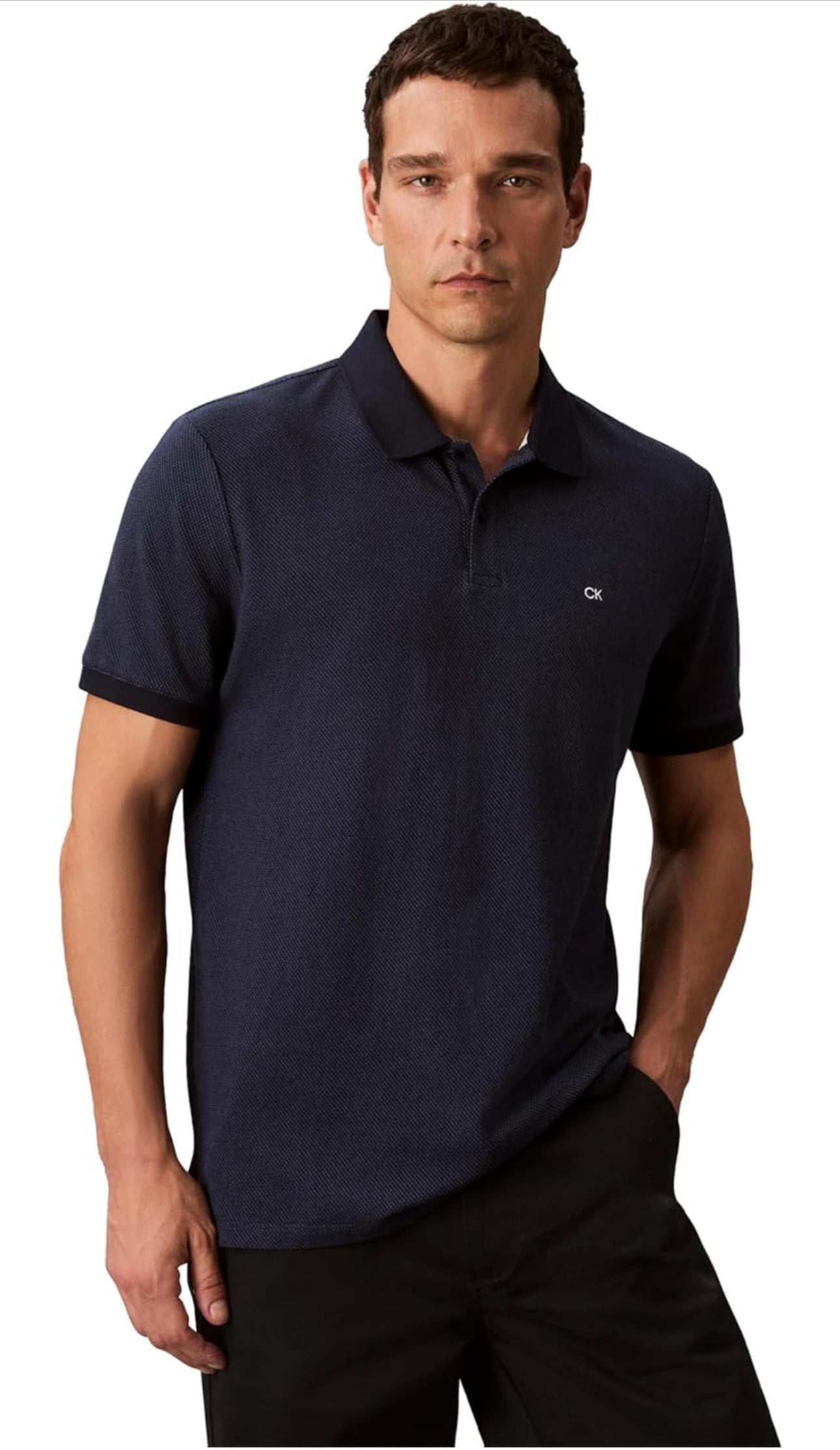 Calvin Klein Men's Jacquard Refined Polo