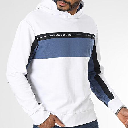 Armani Exchange Men's Unbrushed Organic Cotton Tri-Color Hooded Sweatshirt - HIPPO US Brands ARMANI EXCHANGE
