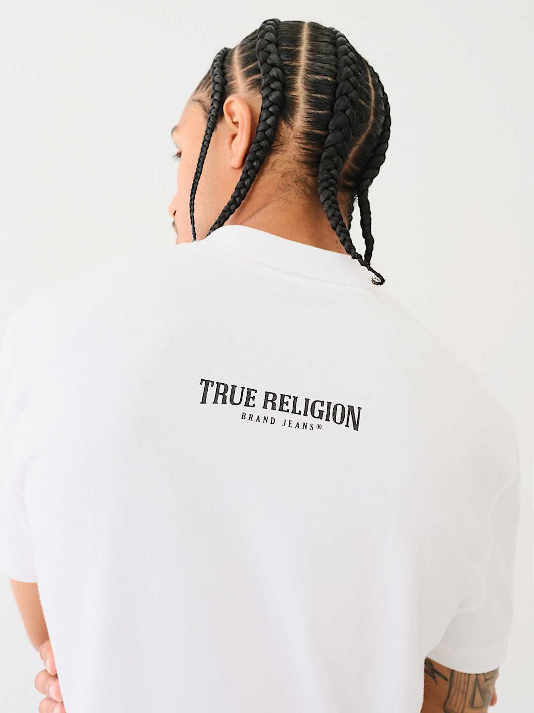 TRUE RELIGION Ribbon Logo Zip-Up Polo Shirt