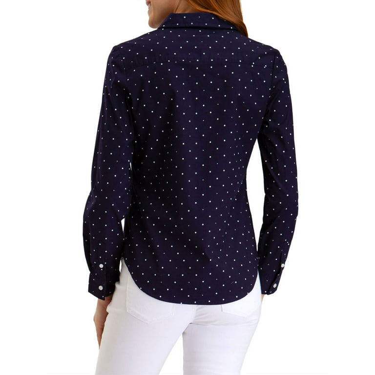 US. POLO ASSN DOT PRINT LONG SLEEVE POPLIN SHIRT