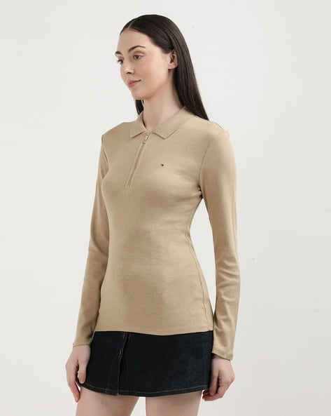 TOMMY HILFIGER Long-Sleeve Zip Slim Fit Polo