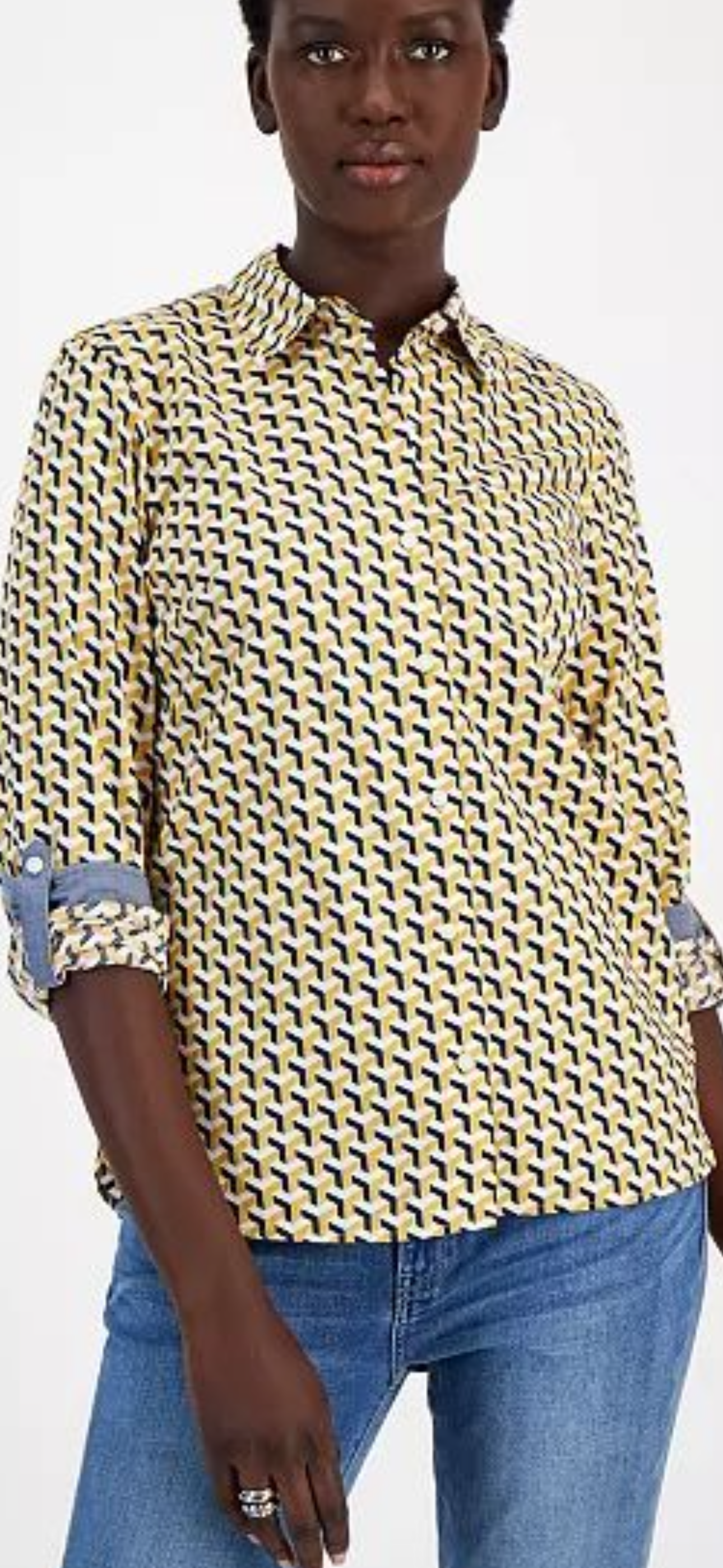 TOMMY HILFIGER Women s Cotton Printed Utility Shirt