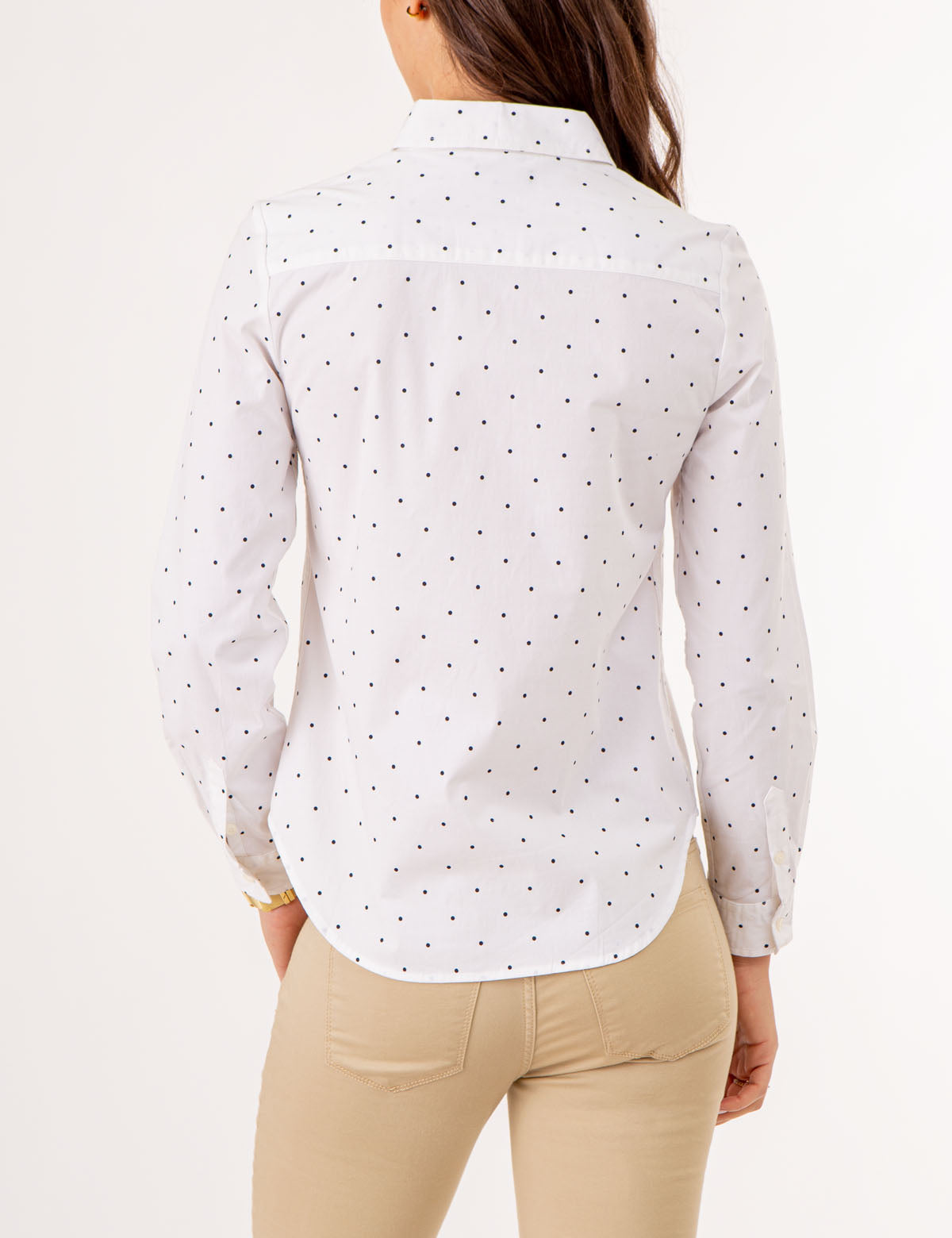 US. POLO ASSN DOT PRINT LONG SLEEVE POPLIN SHIRT