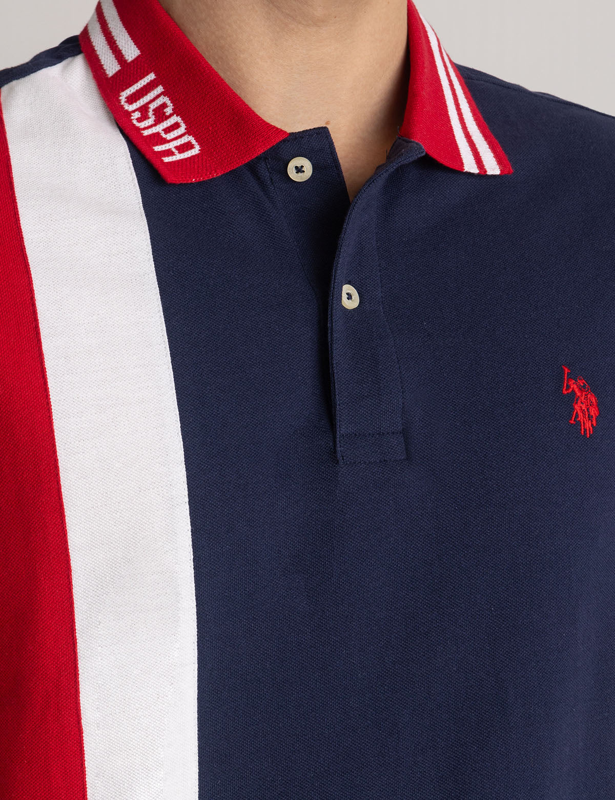 U.S. POLO ASSN. VERTICAL COLORBLOCK PIQUE POLO SHIRT