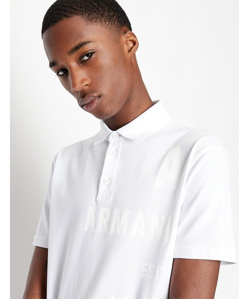 A|X Armani Exchange mens Contrast Logo Stretch Pique Polo Shirt Polo Shirt