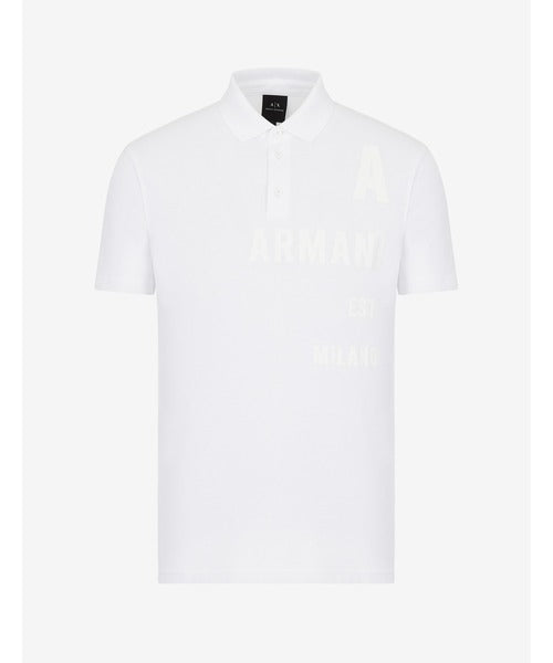 A|X Armani Exchange mens Contrast Logo Stretch Pique Polo Shirt Polo Shirt