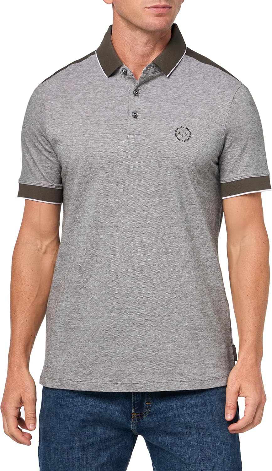 ARMANI EXCHANGE Cotton polo with contrasting details