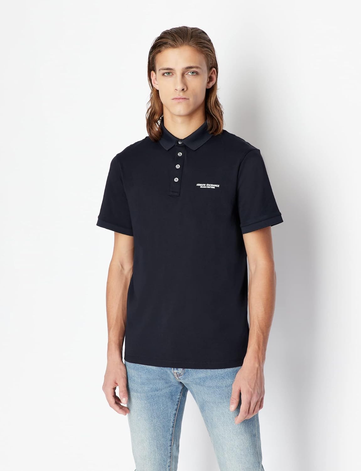 ARMANI EXCHANGE Regular fit cotton jersey polo shirt