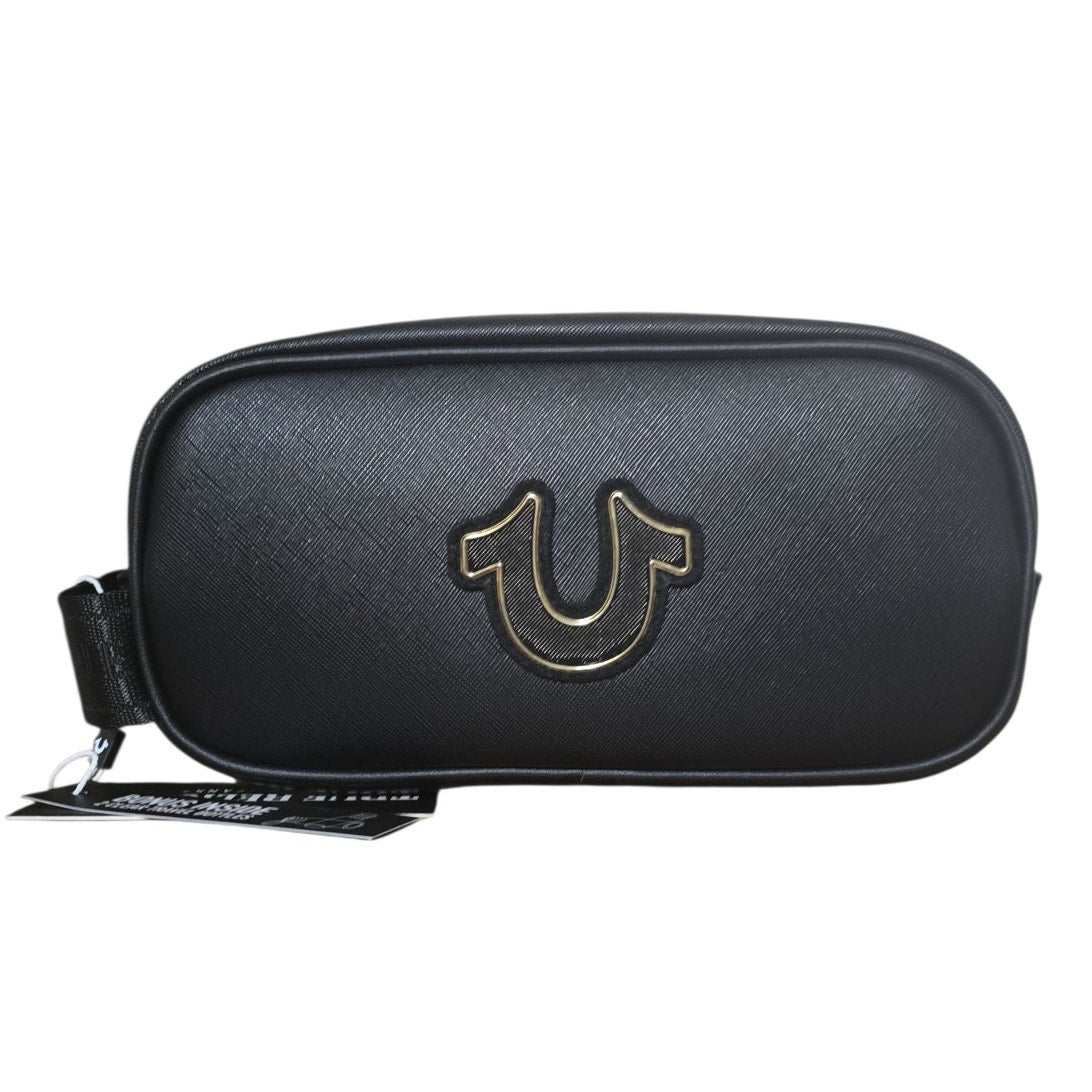 True Religion Men's Vemo Toiletry Bag Black Gold