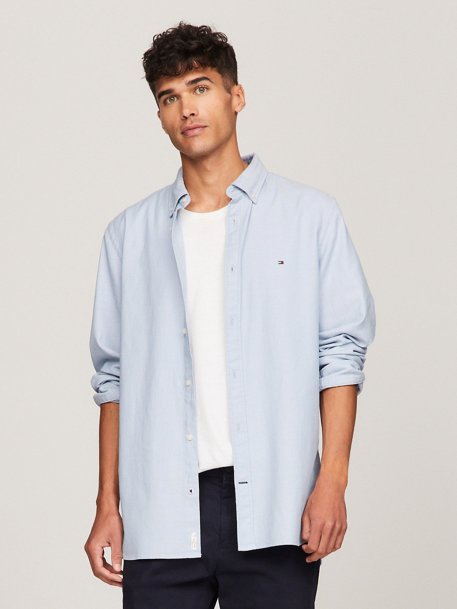 TOMMY HILFIGER Slim Fit Thflex Solid Dobby Shirt