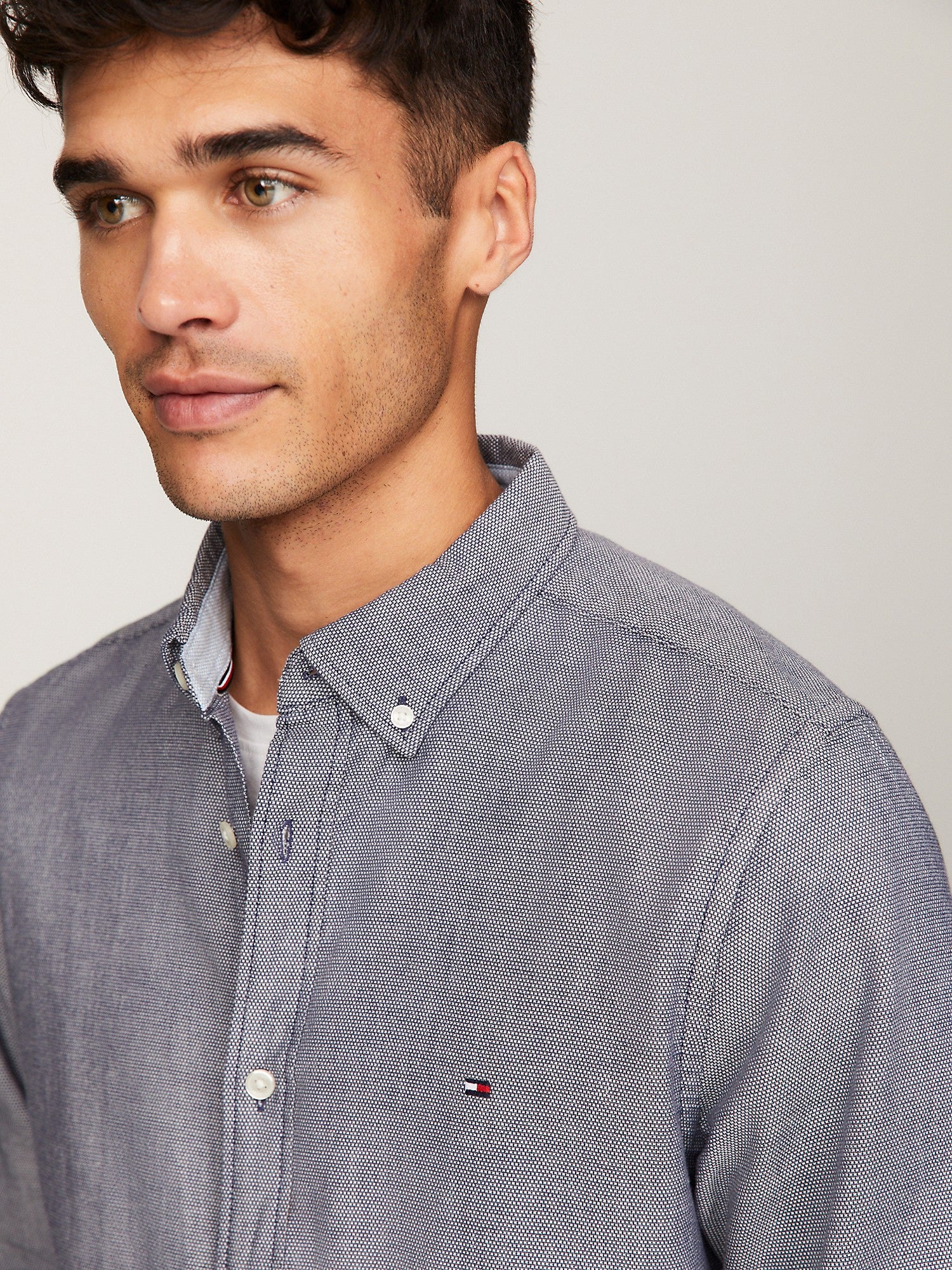 TOMMY HILFIGER Slim Fit Thflex Solid Dobby Shirt