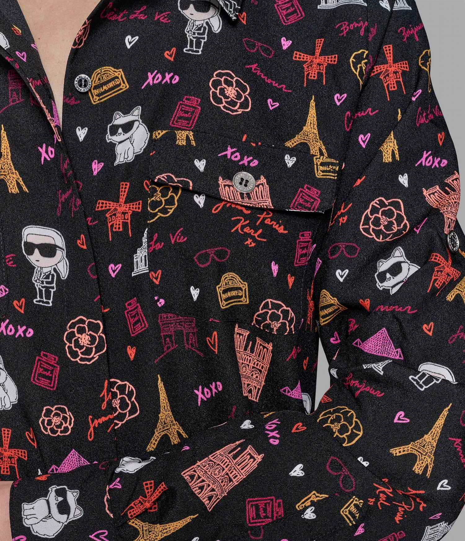 KARL LAGERFELD PARIS DUO IN PARIS WHIMSY BLOUSE