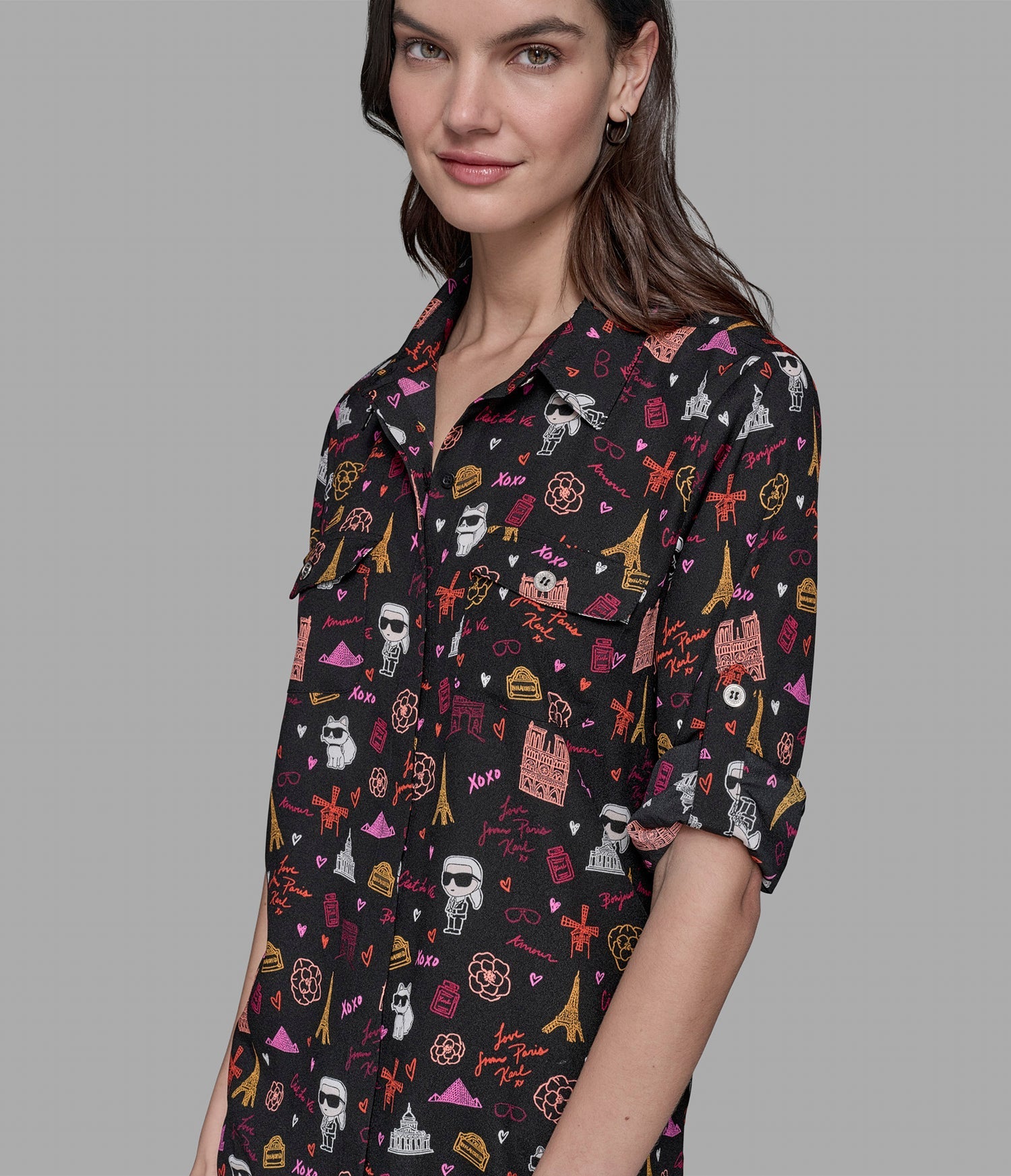 KARL LAGERFELD PARIS DUO IN PARIS WHIMSY BLOUSE