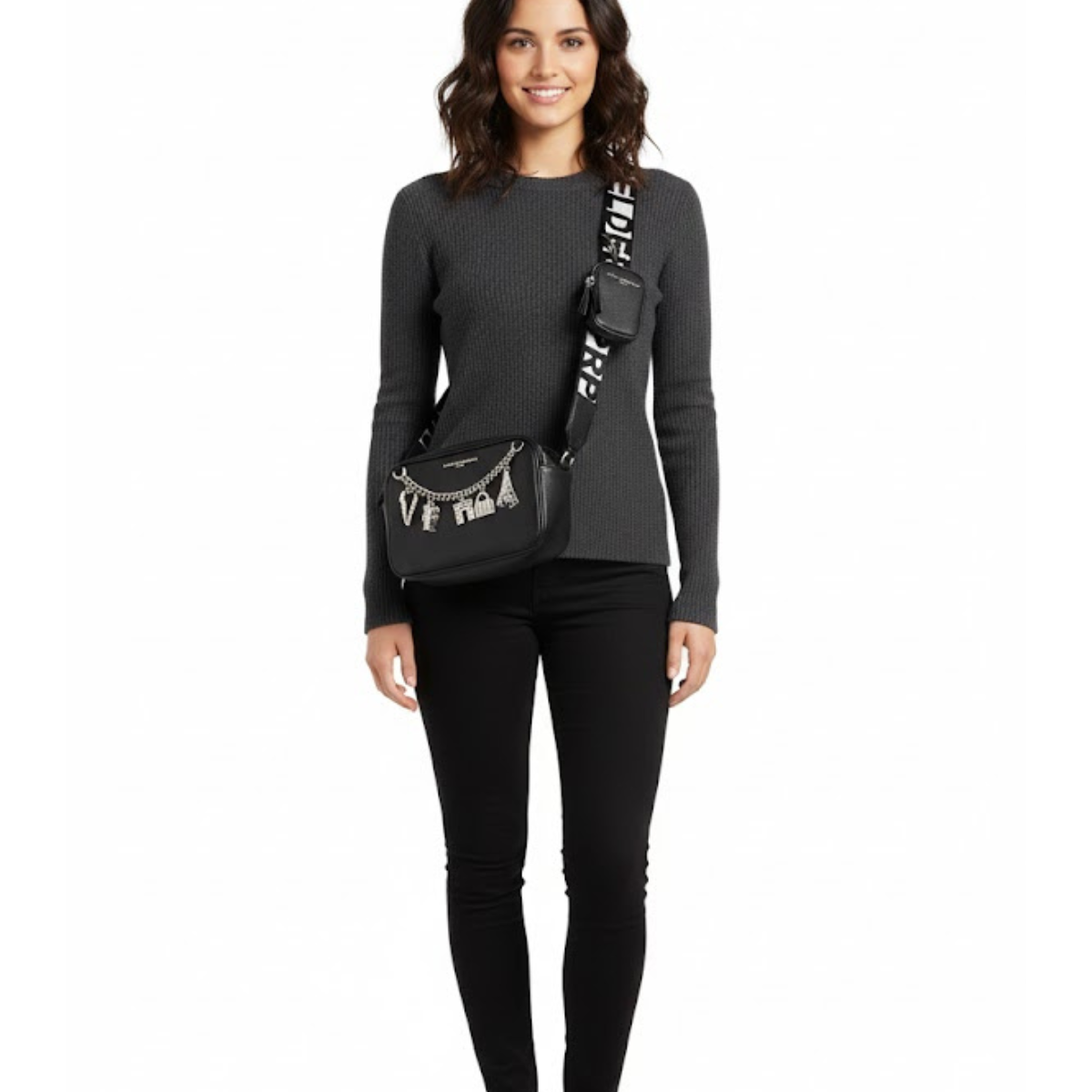 Karl Lagerfeld Paris Maybelle Logo Camera Crossbody Bag - HIPPO US Brands Karl Lagerfeld Paris