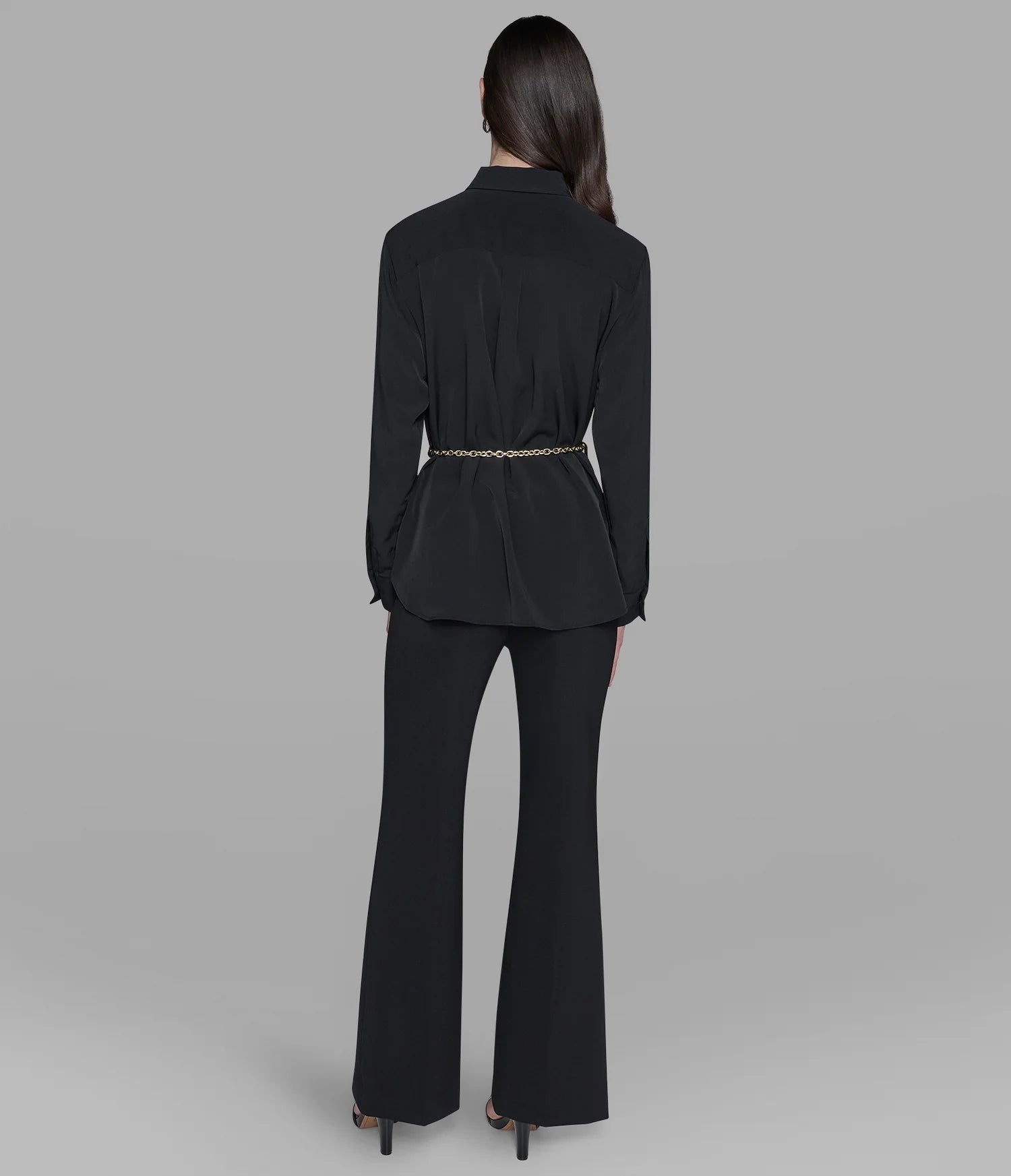 KARL LAGERFELD PARIS SOFT BLOUSE WITH CHAIN BELT
