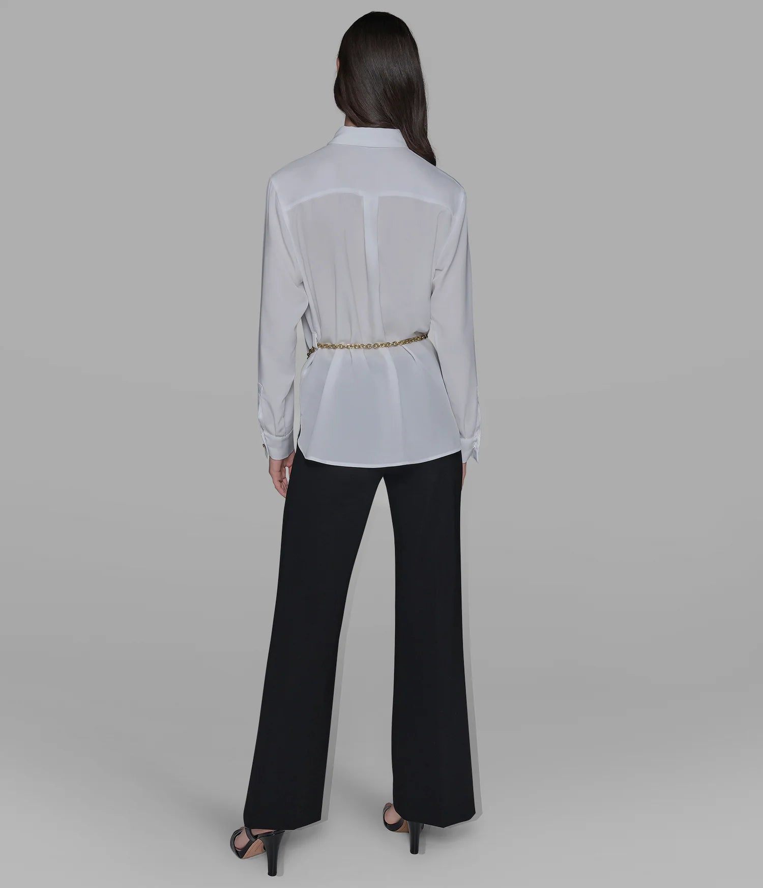 KARL LAGERFELD PARIS SOFT BLOUSE WITH CHAIN BELT - HIPPO US Brands Karl Lagerfeld Paris