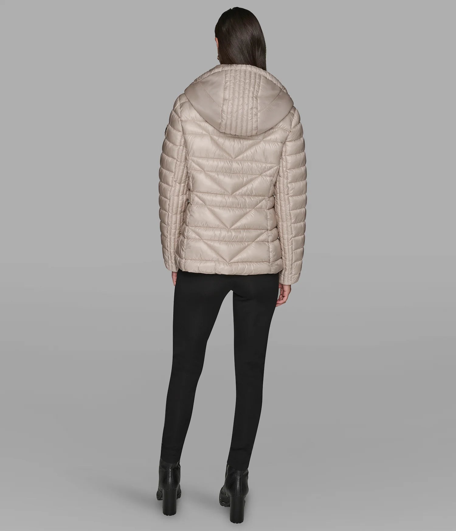 KARL LAGERFELD PARIS SHORT PUFFER JACKET WITH LOGO