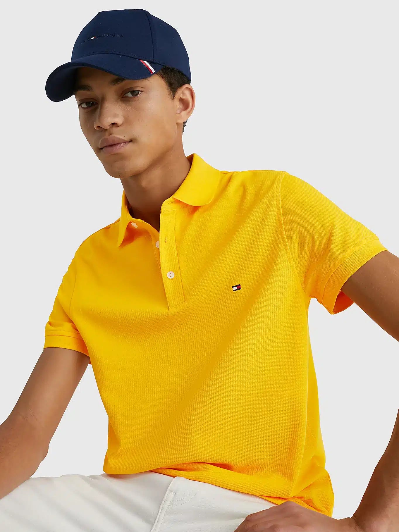 TOMMY HILFIGER 1985 Slim Fit Men's Polo Shirt in Yellow, Code
