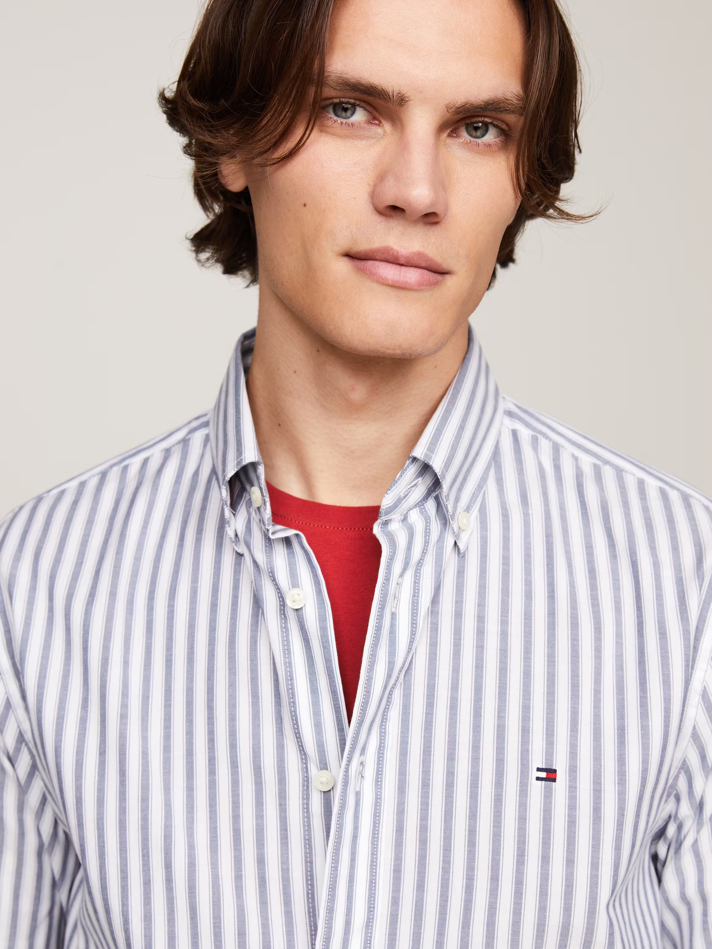 TOMMY HILFIGER Slim Fit Striped Print All-Day Shirt
