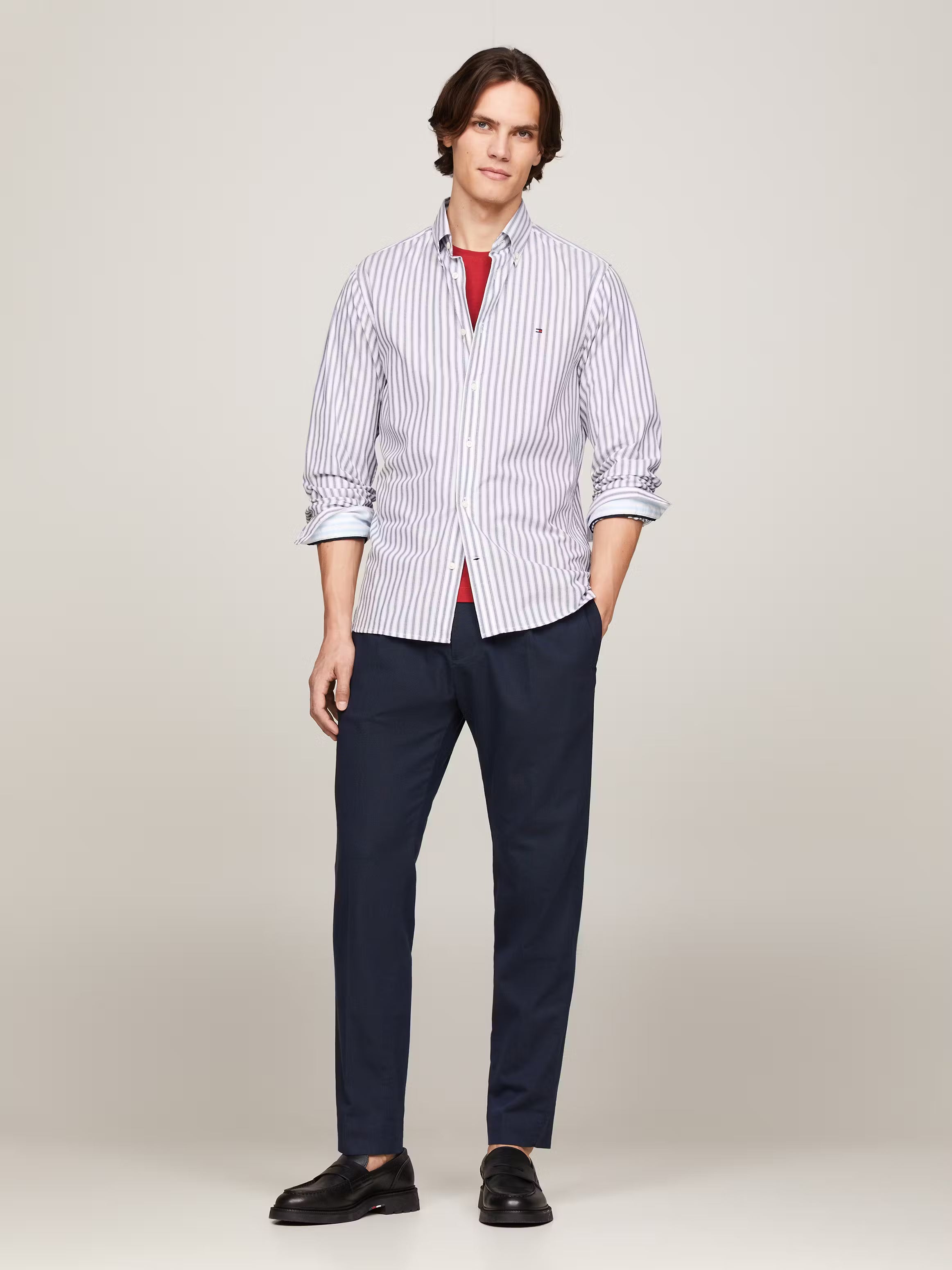 TOMMY HILFIGER Slim Fit Striped Print All-Day Shirt