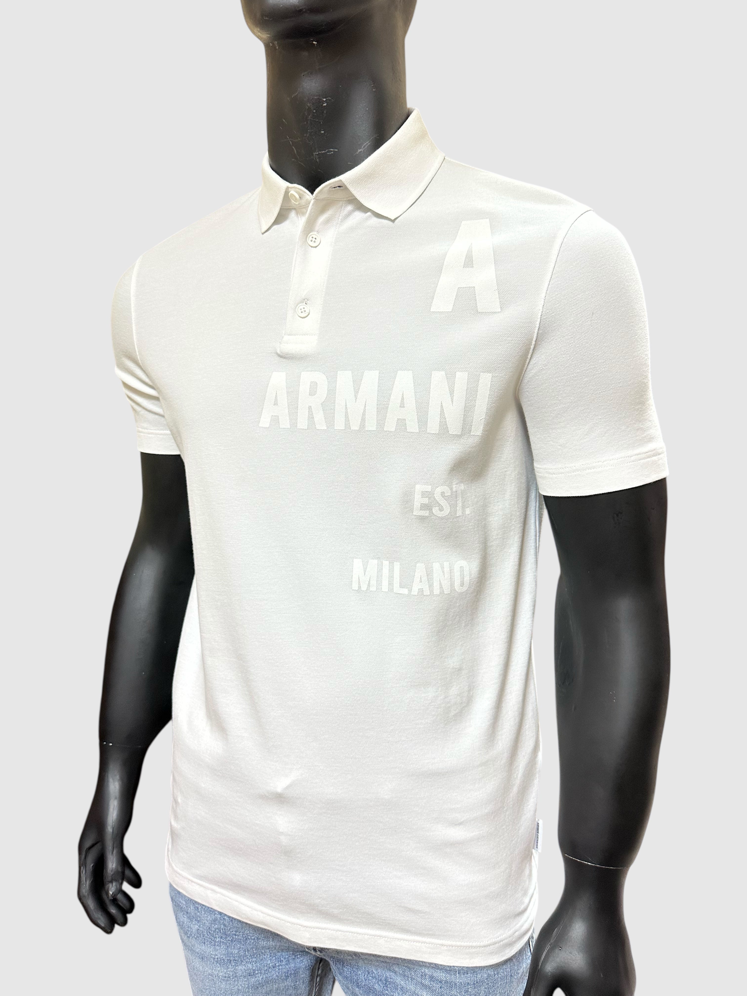 A|X Armani Exchange mens Contrast Logo Stretch Pique Polo Shirt Polo Shirt