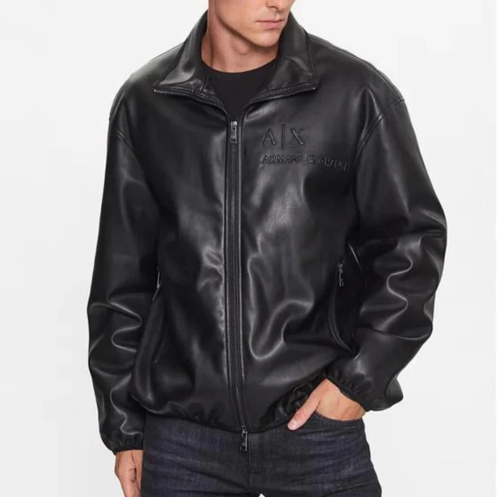 ARMANI EXCHANGE Faux Leather Jacket Regular Fit