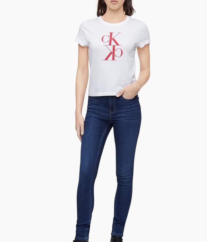 CALVIN KLEIN  Women's Monogram Logo T-Shirt