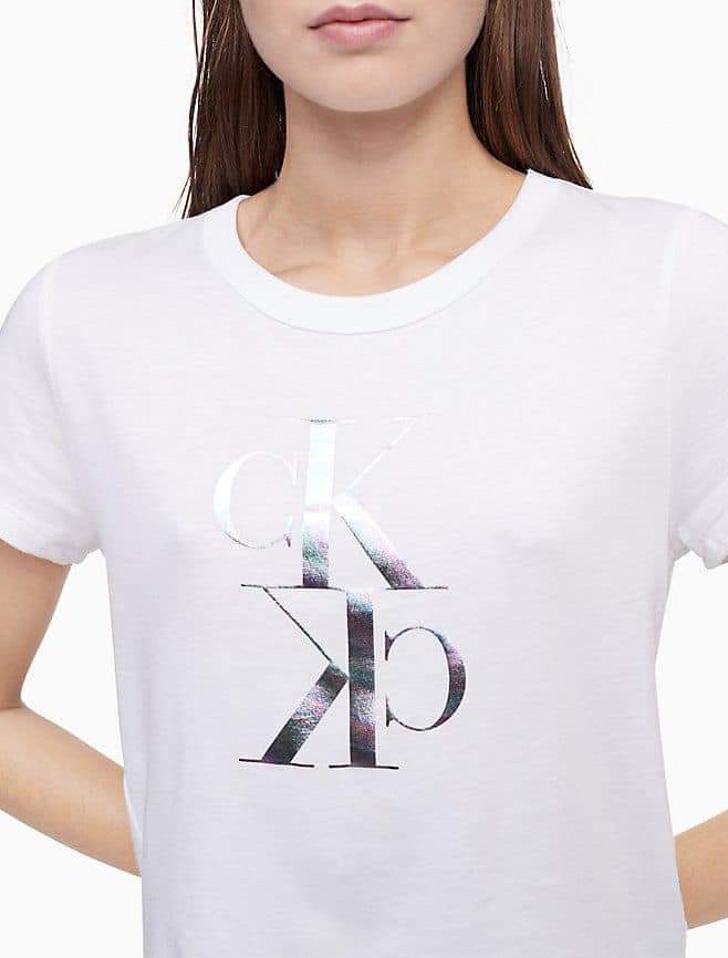 CALVIN KLEIN  Women's Monogram Logo T-Shirt