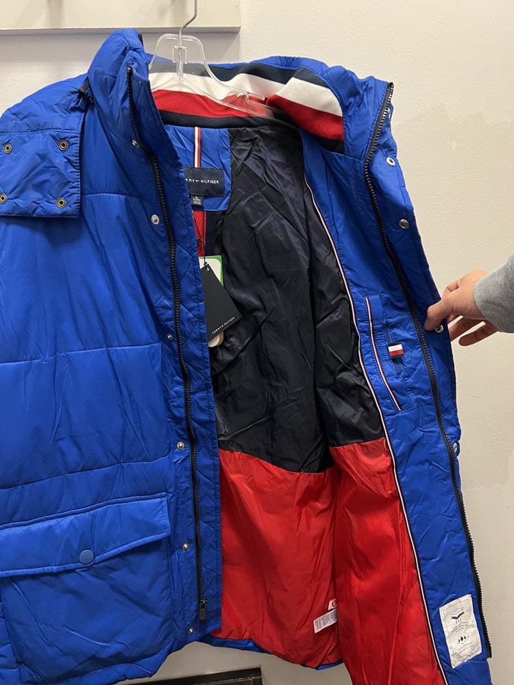 TOMMY HILFIGER Men’s Classic Blue Hooded Puffer Jacket