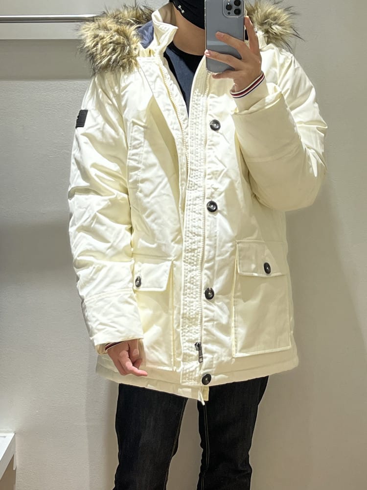 TOMMY HILFIGER Men’s Winter Parka Jacket – Off-White