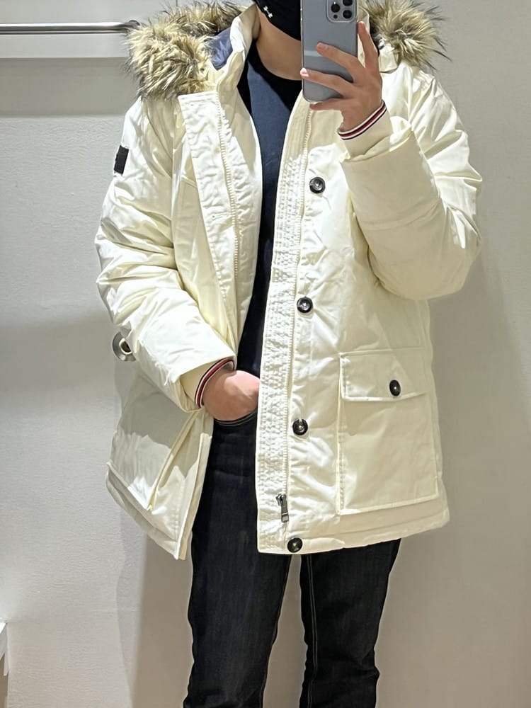 TOMMY HILFIGER Men’s Winter Parka Jacket – Off-White