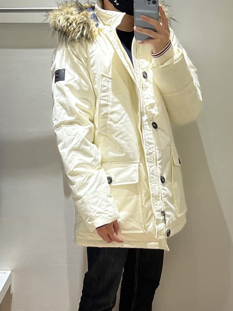 TOMMY HILFIGER Men’s Winter Parka Jacket – Off-White