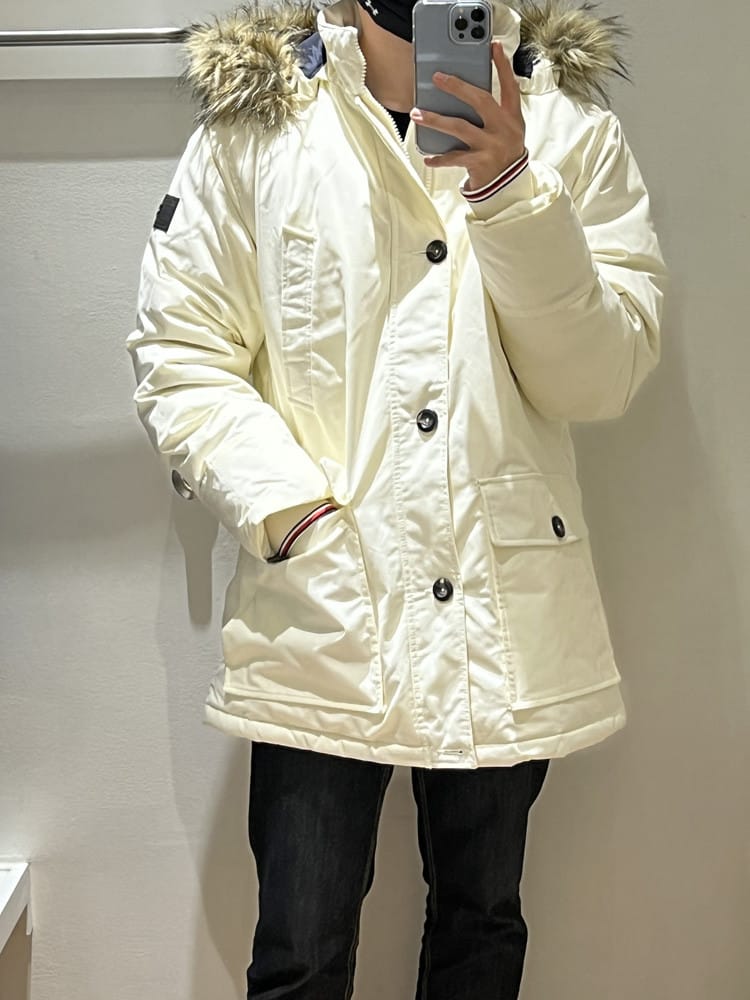 TOMMY HILFIGER Men’s Winter Parka Jacket – Off-White