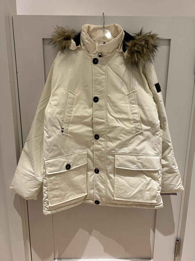 TOMMY HILFIGER Men’s Winter Parka Jacket – Off-White