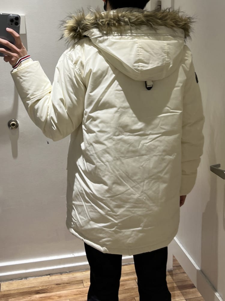 TOMMY HILFIGER Men’s Winter Parka Jacket – Off-White